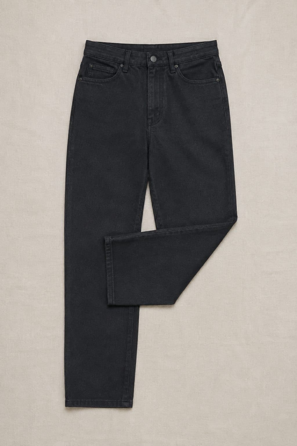 Straight Black, laid flat on linen