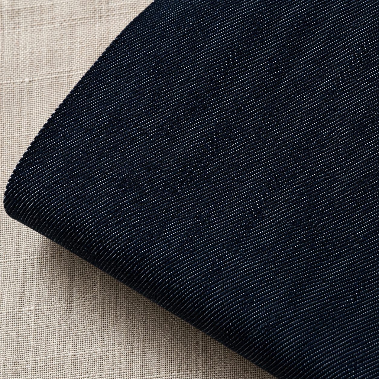 Macro of rinse denim, twill line visible